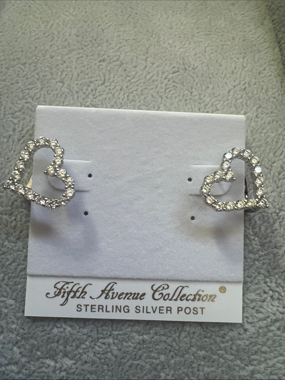 Silver Heart Crystal hoop Earrings - Clear